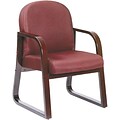 Lincolnshire Seating B9570 Series Mahogany Frame Guest Armchair; Burgundy