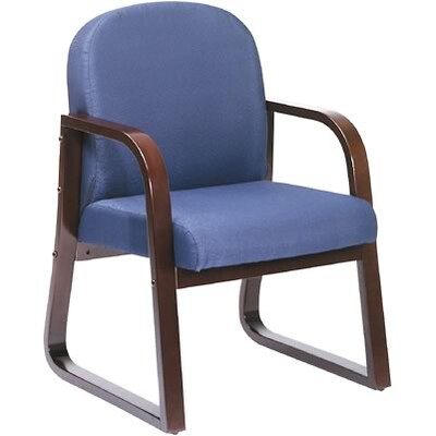 Boss® B9570 Series Mahogany Frame Guest Armchair; Blue