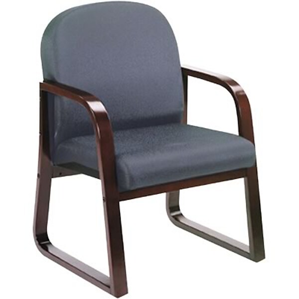 Boss® B9570 Series Mahogany Frame Guest Armchair; Grey