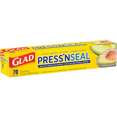 Glad Press'N Seal Plastic Food Wrap, 70 Sq. Ft. Roll, 12/Carton (70441)