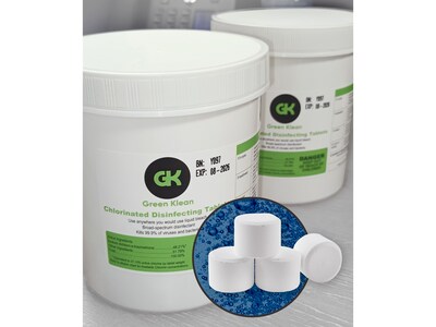 Green Klean Disinfecting Chlorinated Tablets, 120/Bottle, 2 Bottles/Carton (GK-CDT6.55-2pk)