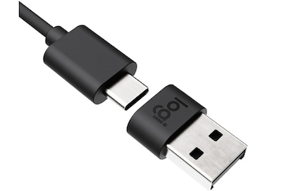 Logitech USB-A to USB-C Data Transfer Adapter, Female to Male, Black (989-000982)