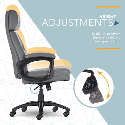 Click365 Classic Ergonomic Bonded Leather Executive Big & Tall Chair, 350 lb. Capacity, Gray (CCHR10023D)