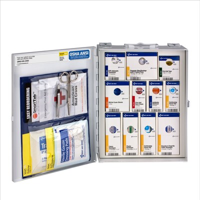 SmartCompliance Metal First Aid Cabinet without Medication, 25 People, 112 Pieces (1050-FAE-0103)