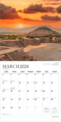 2026 Plato Magic Places 12" x 12" Monthly Wall Calendar (9798330706747)