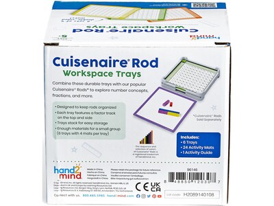 hand2mind Cuisenaire Rod Workspace Tray, 6/Set (96146)