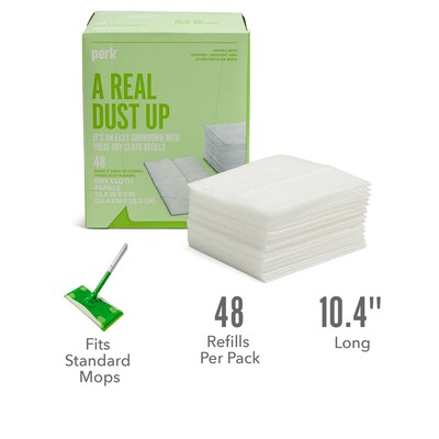 Perk™ Dry Cloth Pad Refills, White, 48/Pack (PK54908)