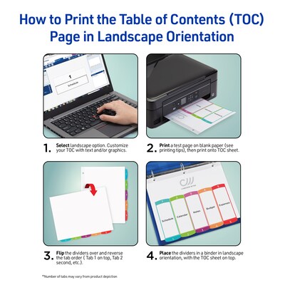 Avery Ready Index Table of Contents Paper Dividers, 1-12 Tabs, Contemporary Multicolor (11847)