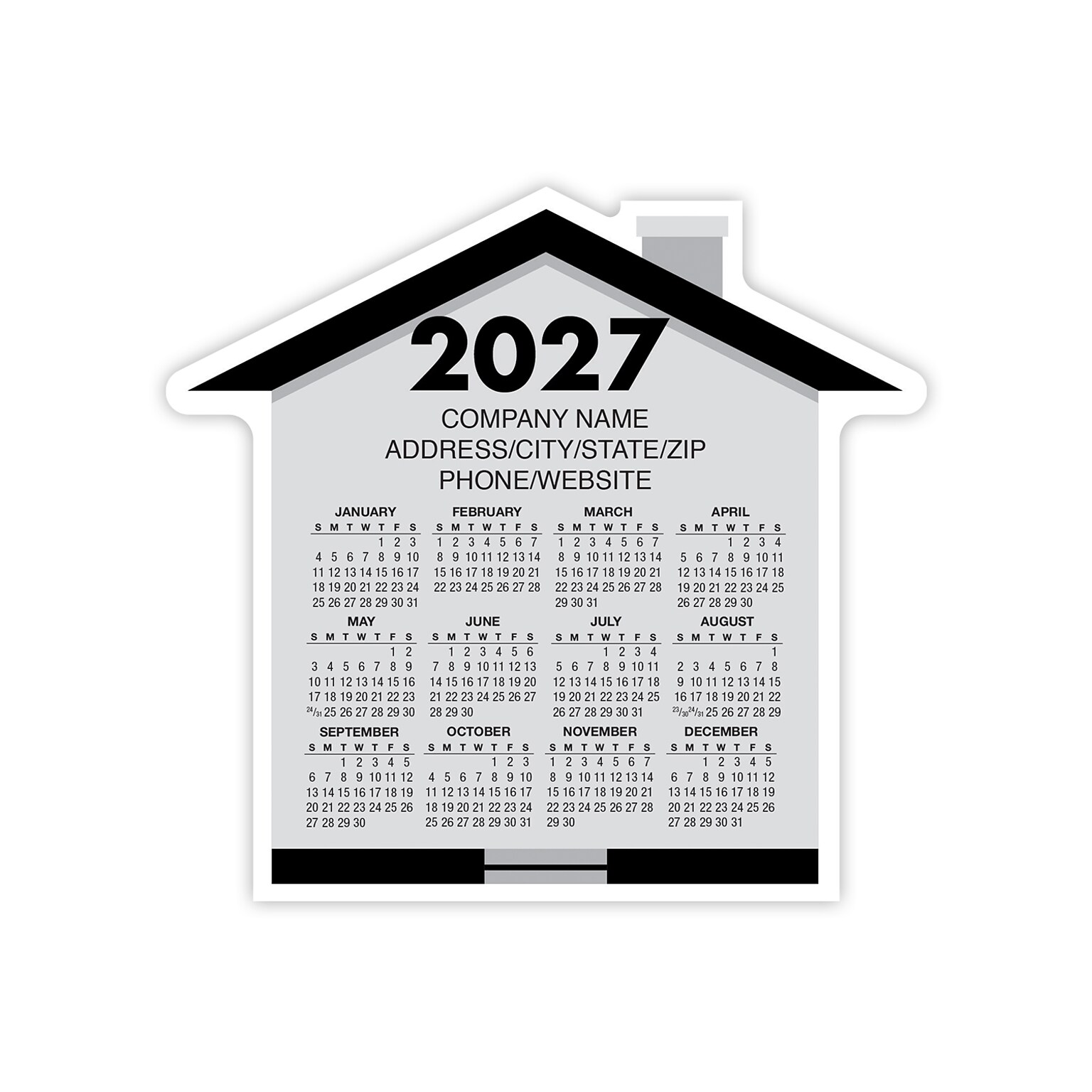 Custom Full Color House Shaped Magnet, 30 mil. Magnetic stock, 5 x 4.7