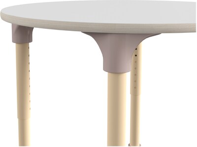 Flash Furniture Bright Beginnings Hercules 33" Round Table, Height Adjustable, White/Beech (MK-ME088022-GG)