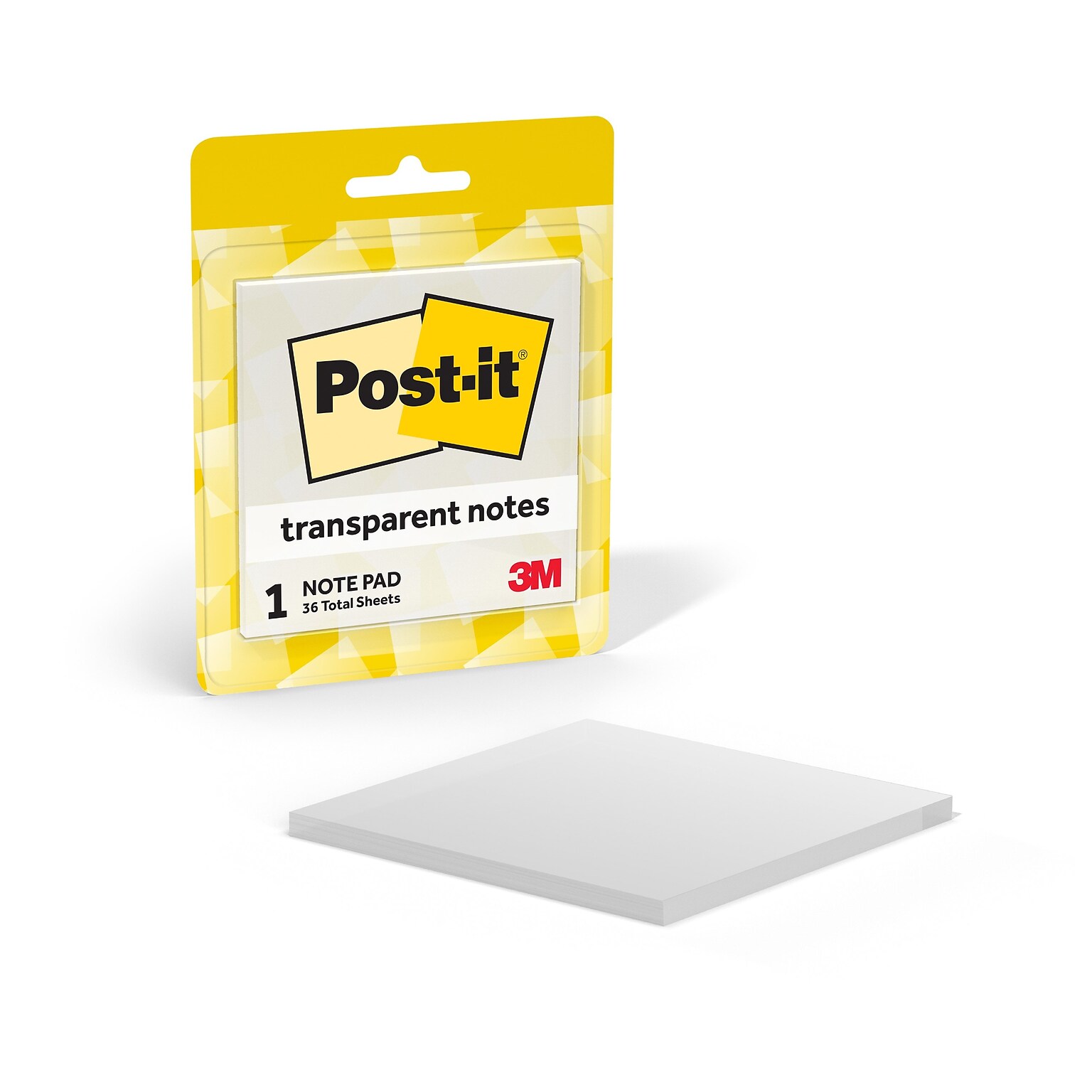 Post-it Sticky Notes, 2.8 x 2.8, Transparent, 36 Sheets/Pad (600-TRSPT)