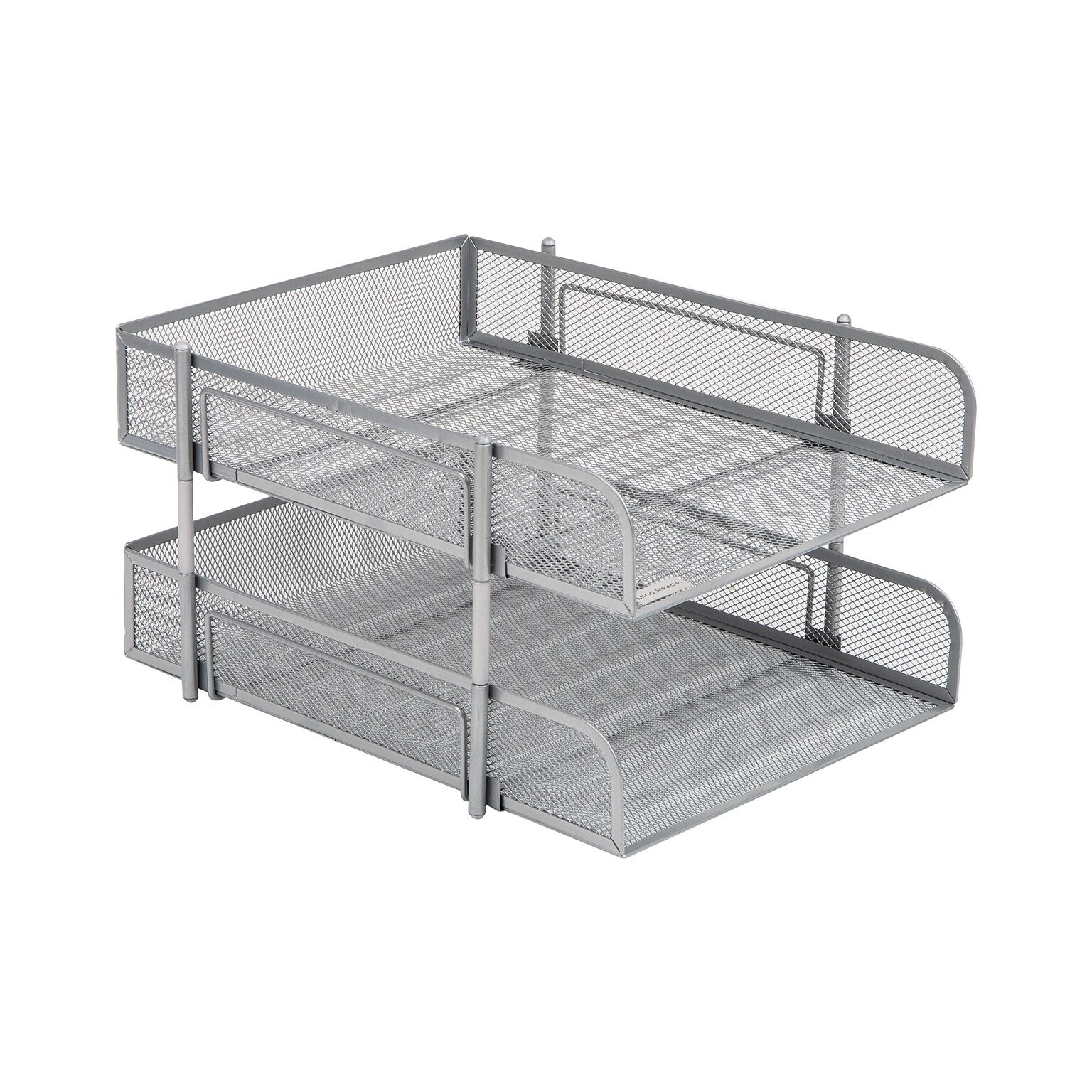 Mind Reader Metal Mesh Front Loading Stackable Letter Tray, Letter/Legal Size, Silver (CSTACK2-SIL)