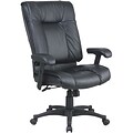 Office Star™ 93 Series Leather Swivel Executive Chairs; High Back, Black