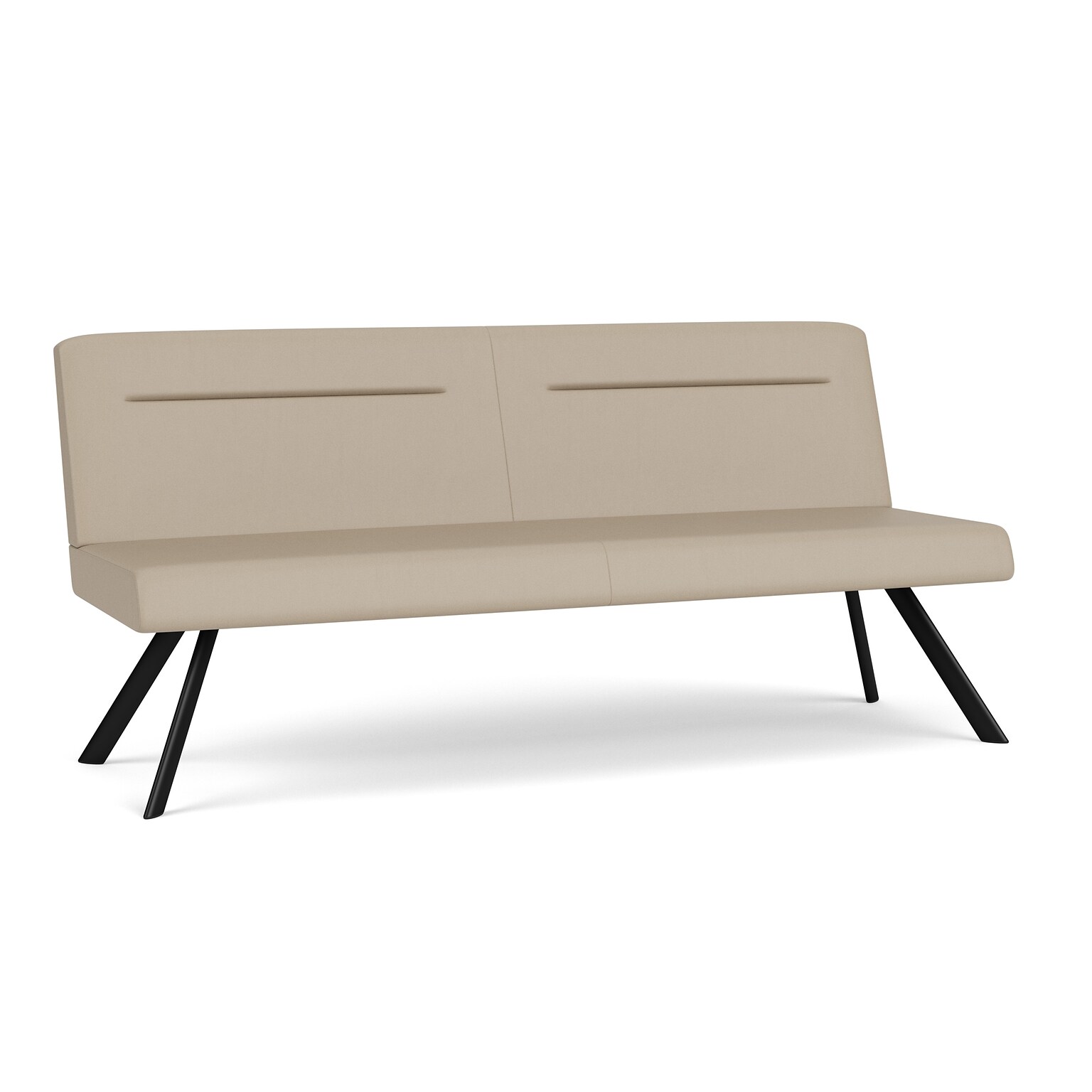 Mystic Lounge Lounge Reception Armless Sofa, Black Steel Frame (WL1602.SBK-02PPCN.03PPCN)