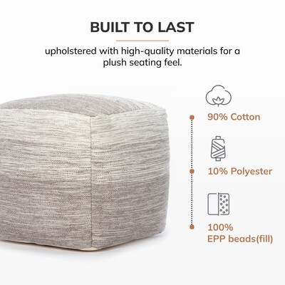 Anji Mountain Halifax Fabric Square Pouf Ottoman (AMBPF036-1818)