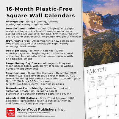 2025 BrownTrout Nevada Wild & Scenic 12" x 12" Monthly Square Wall Calendar (9781975475369)