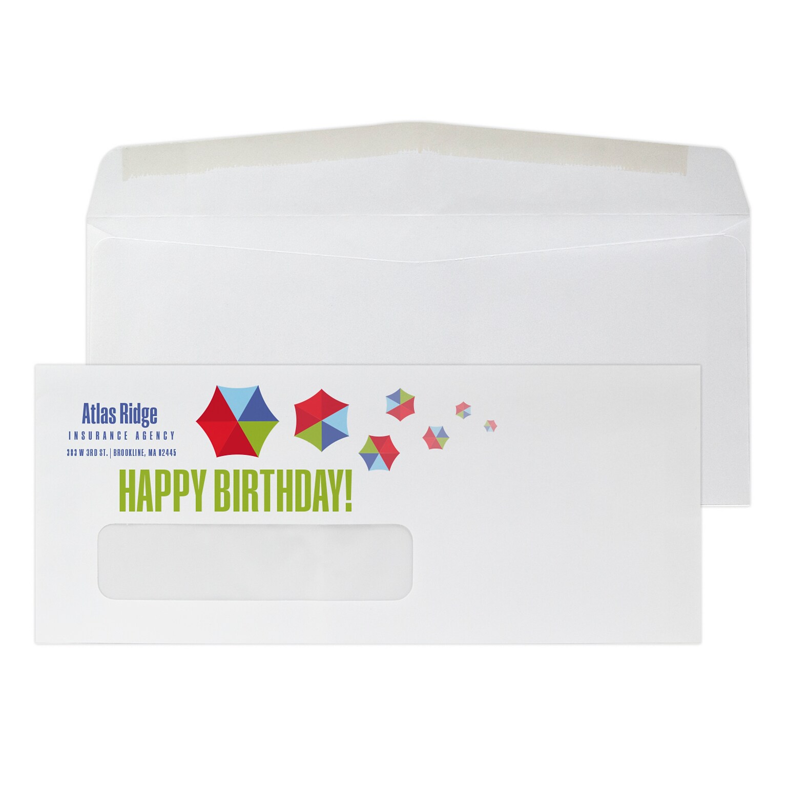 Custom Full Color #10 Window Envelopes, 4 1/8 x 9 1/2, 24# White Wove, 250 / Pack