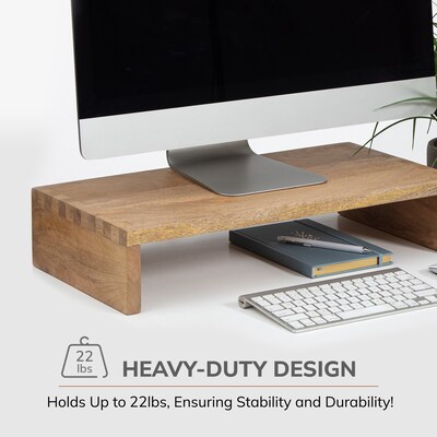 Anji Mountain Mango Wood Monitor Stand, Up to 32" Monitor, Natural (MS-FNG-MNG)