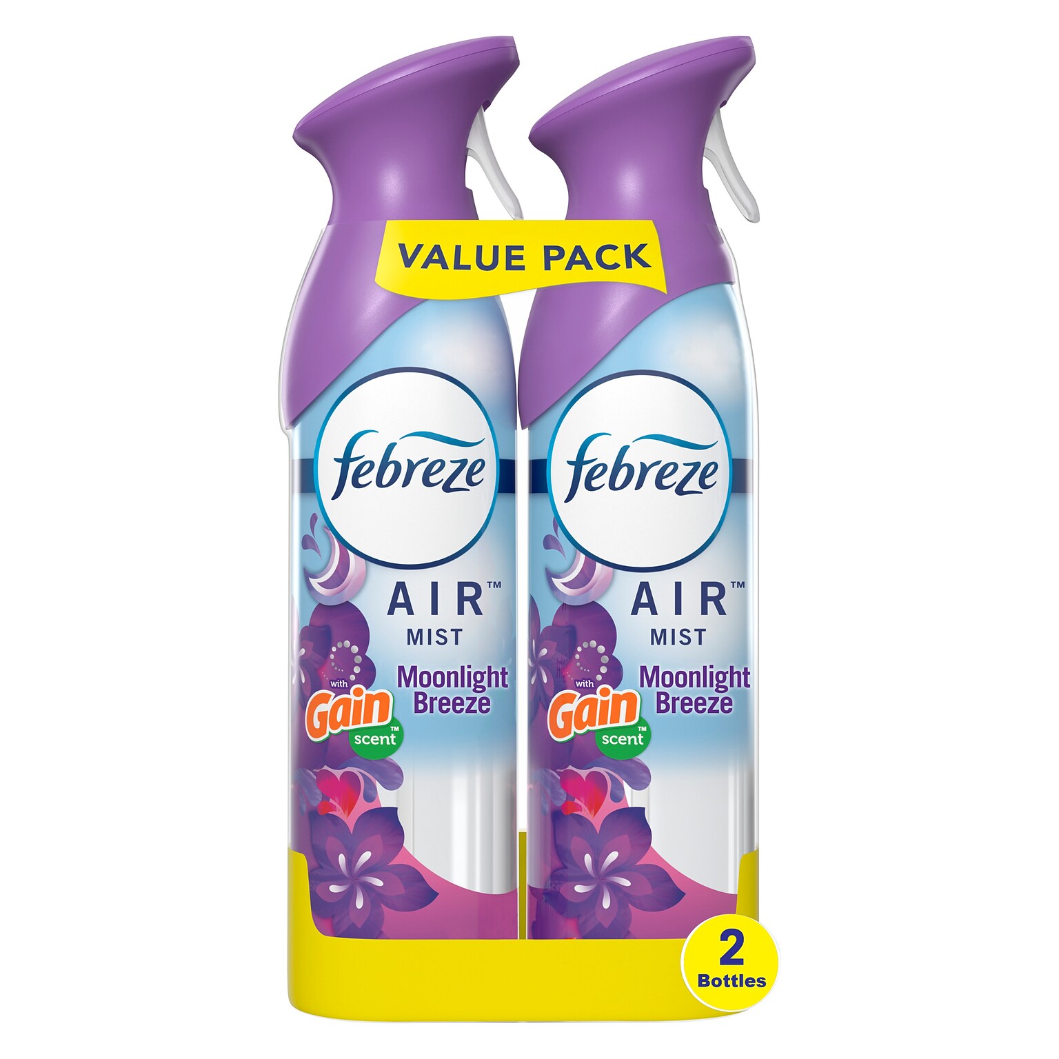Febreze Odor-Fighting Air Freshener, Moonlight Breeze with Gain Scent, 8.8 oz., 2/Pack (97809)