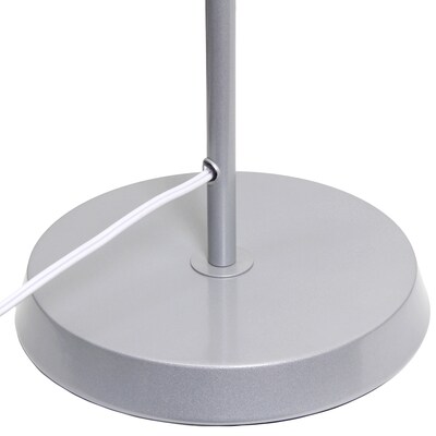 Simple Designs Sleek Essentials 54.72" Metal Floor Lamp with Round Shade, Gray (LF1051-GRY)