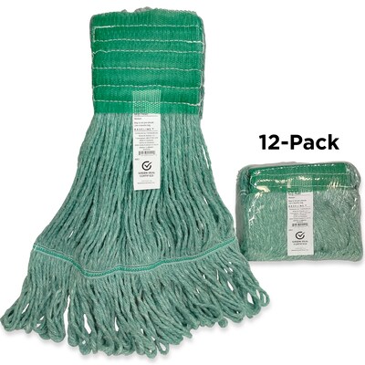 Baseline Blend Twist Mop Head, 16 oz., Green, 12/Carton (CLM-303MWR-CT)