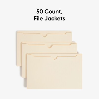 Smead Recycled Reinforced File Jacket, 2" Expansion, Legal Size, Manila, 50/Box (76560)
