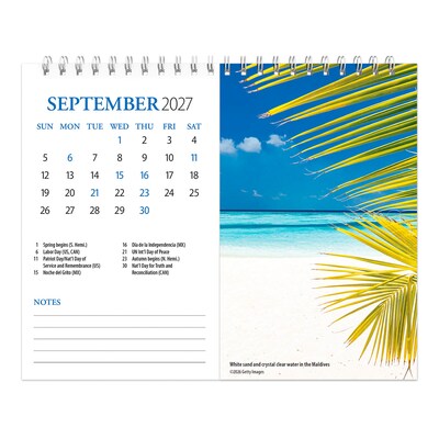 2027 BrownTrout Beaches 7.5" x 6" Monthly Wall Calendar, Assorted Colors (9798330709366)