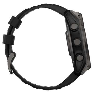Garmin fenix 8 Multisport Sapphire Solar GPS Smartwatch, Carbon Gray & Black, 51mm (GRM0290710)
