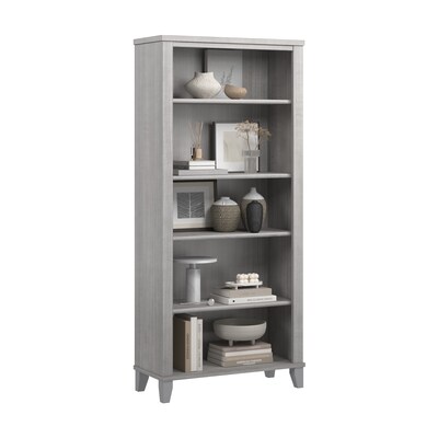 Bush Furniture Somerset 65H 5-Shelf Bookcase with Adjustable Shelves, Platinum Gray Laminate (WC81265)