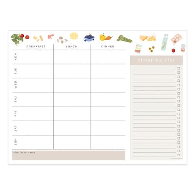 TF Publishing Meal and Grocery Planning 12 x 9 Undated Nutrition Planner, Paperboard Cover, Multicolored (99-6608)