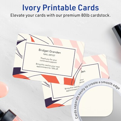 Avery Matte General Use Blank Cards, Ivory, 10/Pack (95353)