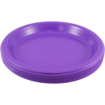 JAM Paper 9 Plastic Plates, Purple, 80/Pack (9255320689g)