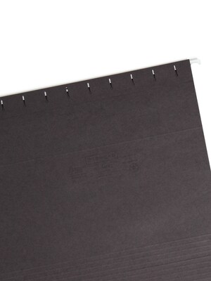 Smead Hanging File Folders, 1/5-Cut Adjustable Tab, Letter Size, Black, 25/Box (64062)