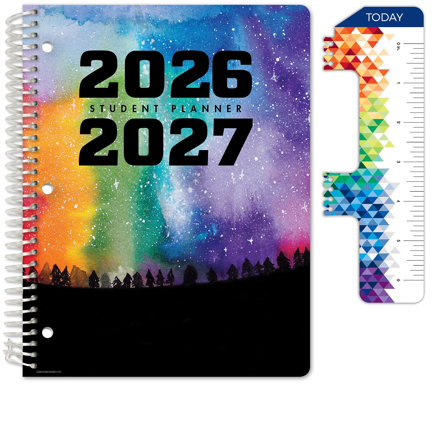 2026-2027 Global Printed Products Rainbow Silhouette 8.5 x 11 Academic Year Weekly & Monthly Student Planner