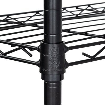 Honey-Can-Do 4-Tier Slim Profile Shelving Unit, 56" x 24" x 10", Black (SHF-10002)