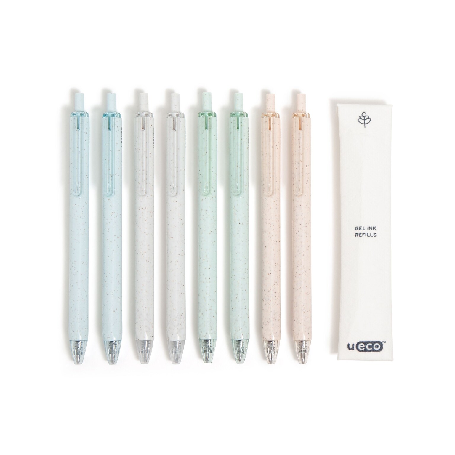 U Brands Retractable Gel Pen, Medium Point, 0.7mm, Black Ink, 8/Pack (7132U01-24)