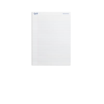 Quill Brand® Standard Series Legal Pad, 8-1/2 x 11, Wide Ruled, White, 50 Sheets/Pad, 12 Pads/Pack