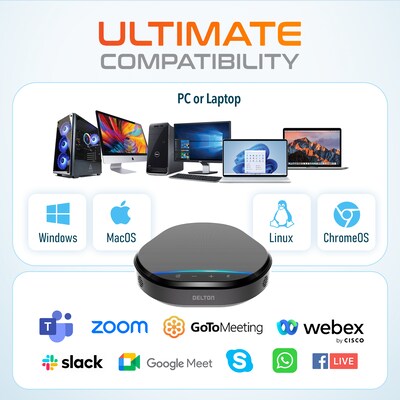 Delton C3900 Noise-Reducing USB Conference Speaker Speakerphone, Black (DSC3900-U)