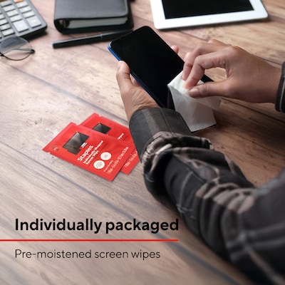 Staples TECH Individually Wrapped Screen Wipes, 24/Pack (ST63057)
