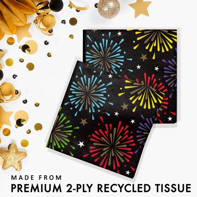 Say Hooray! New Year's Radiance Paper Plates and Napkins Kit, Multicolored, 48/Pack (DTC9394E2G)