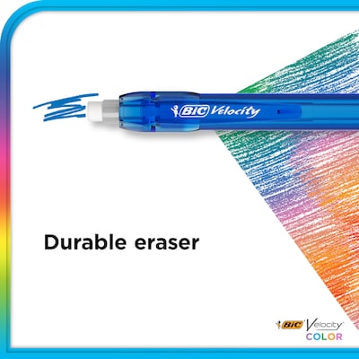 BIC Velocity Colored Lead Mechanical Pencils, #2 Hard Lead, 6/Pack (MV7CP61-AST)