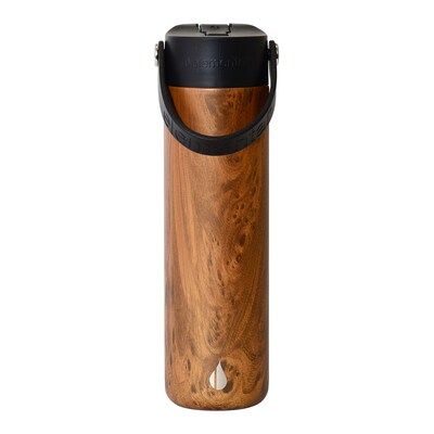 Elemental Core Stainless Steel Double Wall Insulated Water Bottle, 24 oz., Teakwood (EMLEBC24WD20)