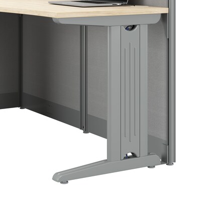 Bush Business Furniture Office in an Hour 4 Person L Cubicle Desk Set, Natural Elm (OIAH007NE)