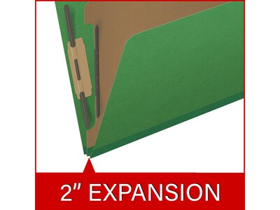 Medical Arts Press Pressboard Classification Folder, 1 Divider, 2" Expansion, Letter Size, Moss Green, 10/Box