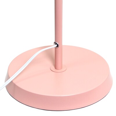 Simple Designs Sleek Essentials 54.72" Metal Floor Lamp with Round Shade, Pink (LF1051-PNK)