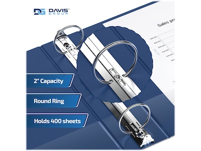 Davis Group Premium Economy 2" 3-Ring Non-View Binders, Royal Blue, 6/Pack (2313-92-06)