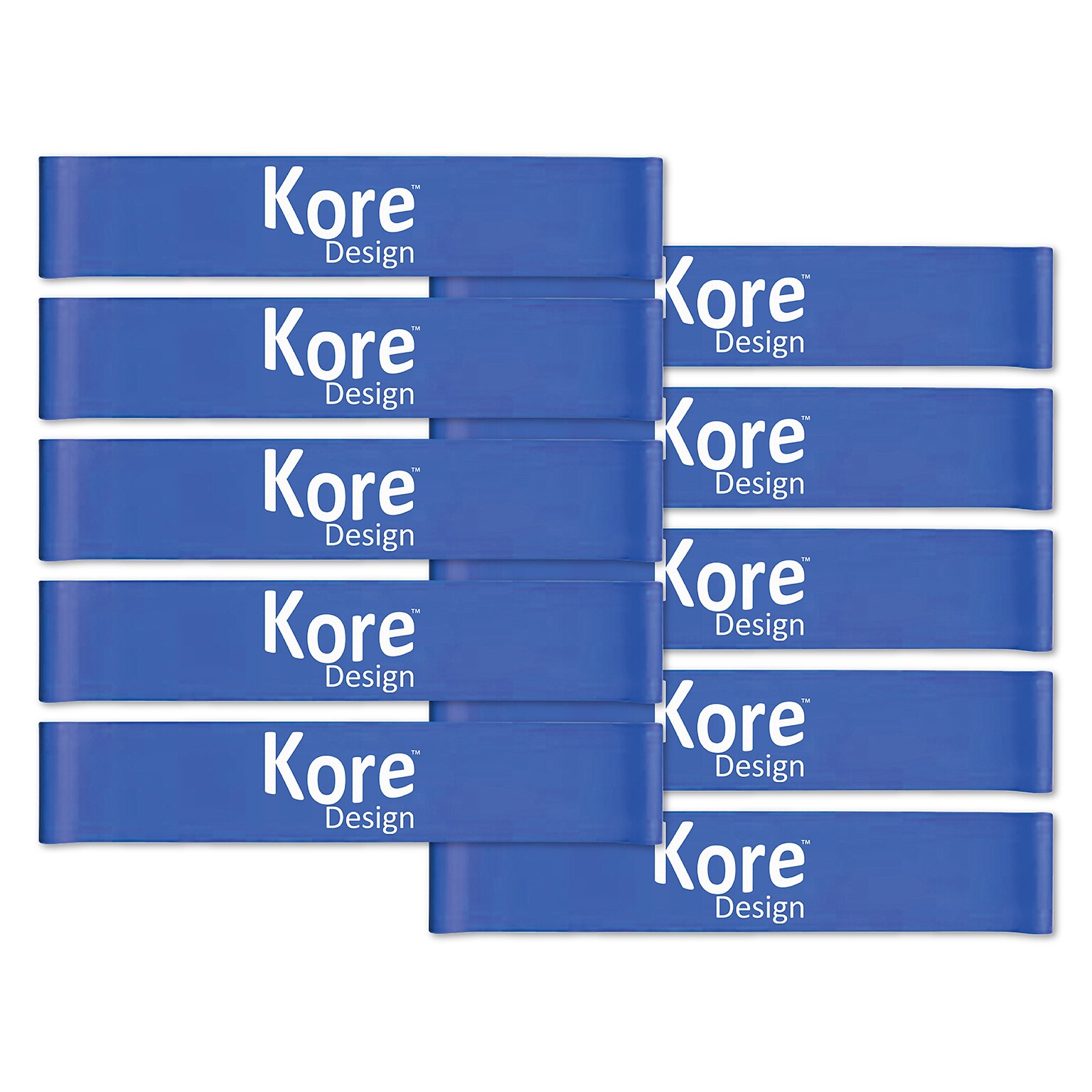 Kore Design Fidget Kick Bands, Latex, 10 to 16, Blue, Pack of 10 (KD-KB1001)