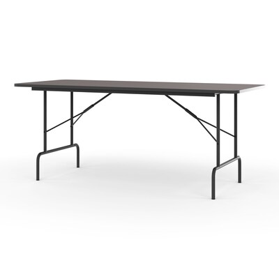 Quill Brand® Folding Table, 72"L x 30"W, Walnut (27096/51255)