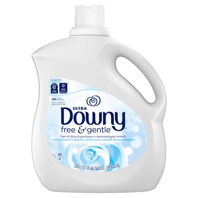 Downy Ultra Free & Gentle Fabric Softener, Unscented, 150 Loads, 129 oz. (31826)