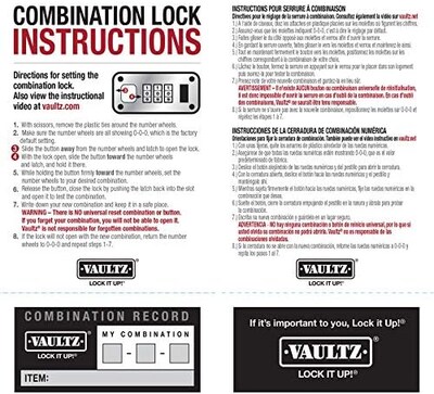 Vaultz Cash Box Stoarge Container w/ Combination Lock, Plastic, Black (VZ00308-CAM)